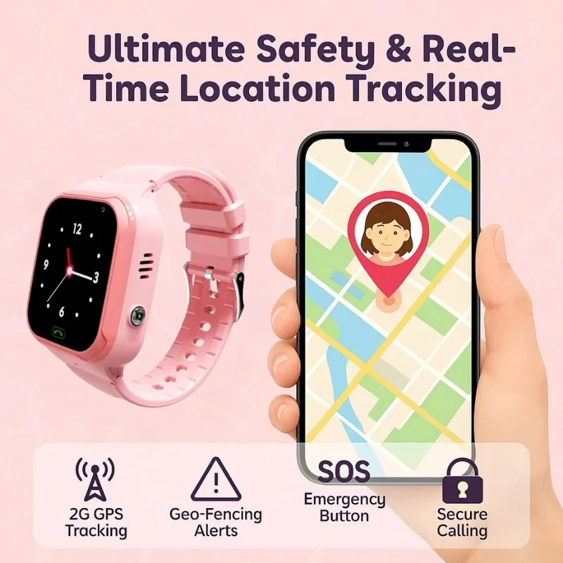 Kids Smart Watch with GPS Tracker - Waterproof, Fitness Tracking, and SOS Alert Features