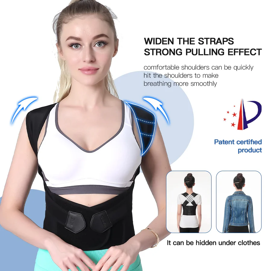 Adjustable Back Posture Corrector for Improved Spine Alignment - Comfortable Support Brace for Posture Correction and Back Pain Relief