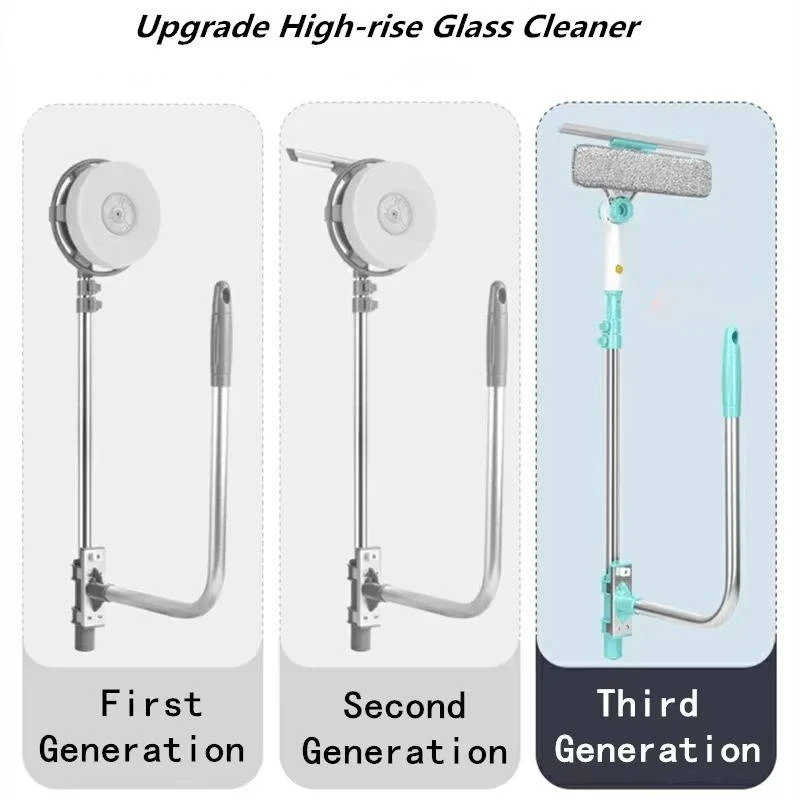 Extendable Long Handle Window Cleaning Brush - Streak-Free, Reach High Windows with Ease