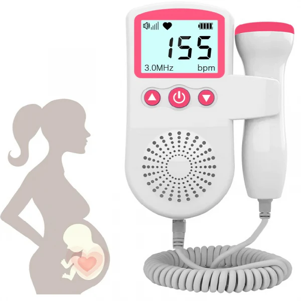 Fetal Doppler Heart Rate Monitor with Sound Detection - Prenatal Baby Heartbeat Listener