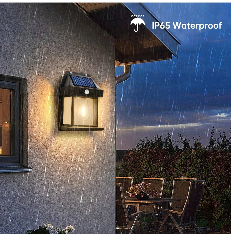 Set of 2 Solar Wall Lamps for Outdoor Use - Energy-Efficient LED Lighting for Patios, Gardens, and Pathways