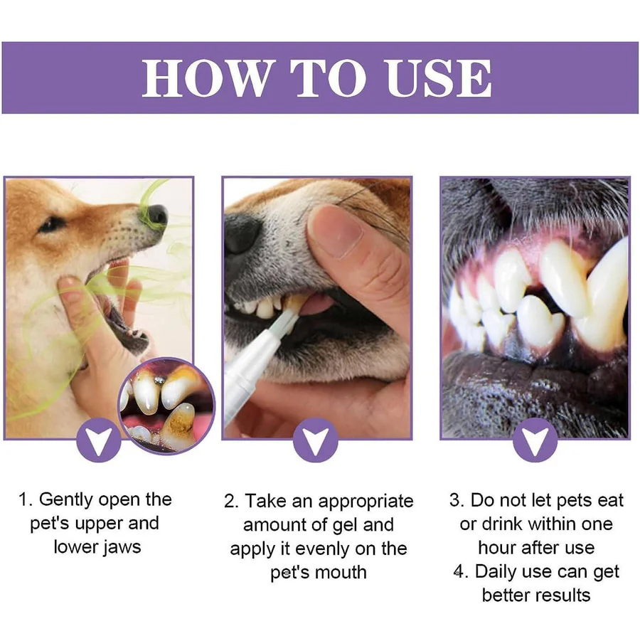 3-Pack Dog Oral Repair Gel - Effective Dental Care for Healthy Gums & Fresh Breath