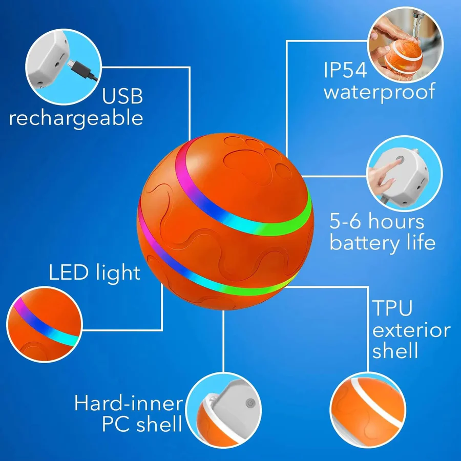 Interactive Dog & Cat Ball Toy - Engaging Pet Play Ball for Dogs and Cats - Stimulating Fun & Exercise