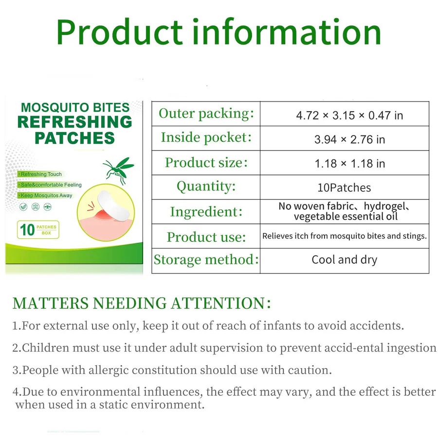 Home Remedy Mosquito Bite Relief Patches - Soothing Treatment for Itchy Skin