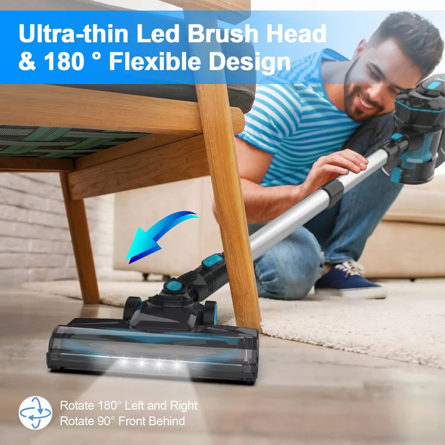 Powerful Cordless Vacuum Cleaner for Home - Lightweight, Bagless, and Versatile for Easy Cleaning