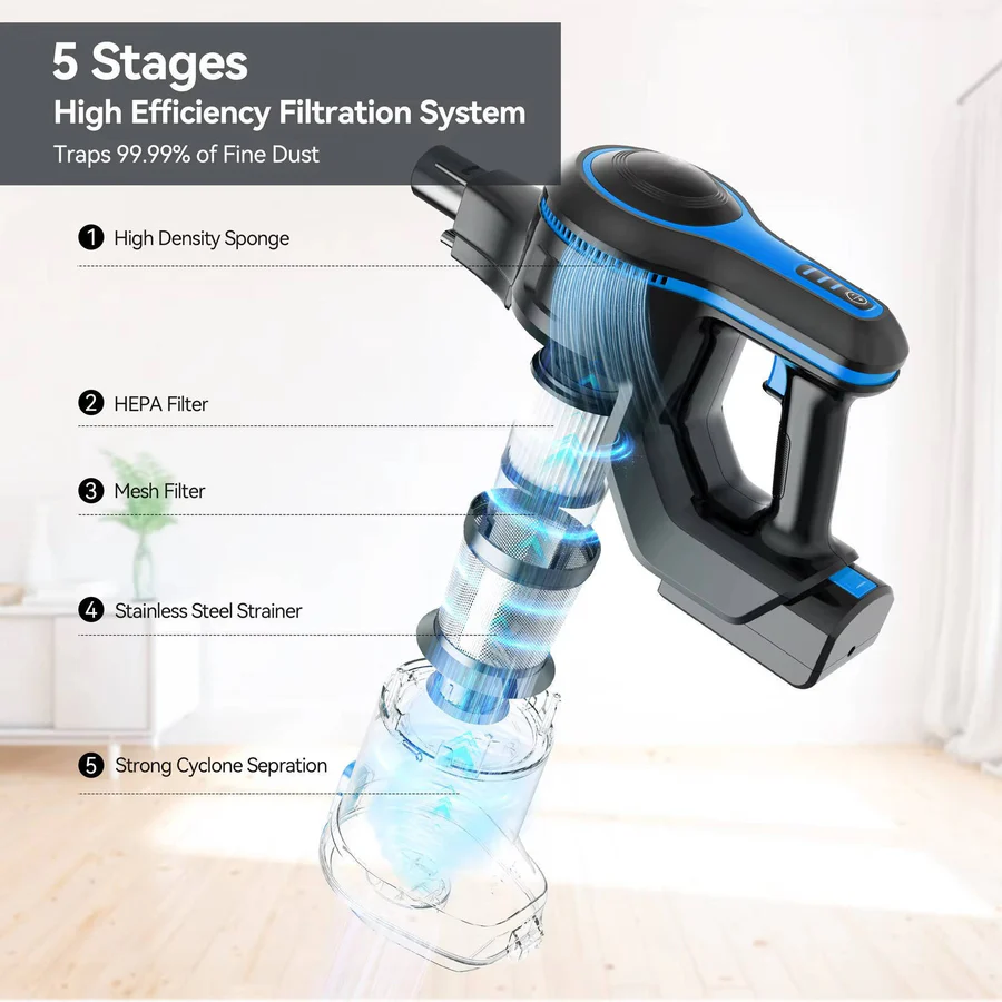 Powerful Cordless Vacuum Cleaner for Home - Lightweight, Bagless, and Versatile for Easy Cleaning