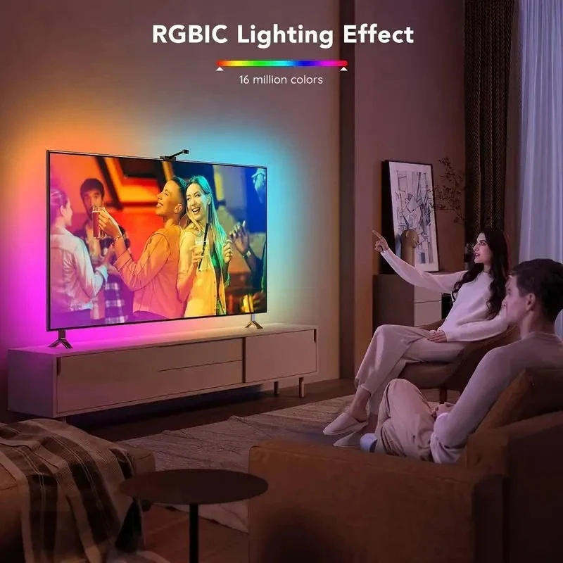 Smart LED TV Backlight Strip with Remote Control - Adjustable Colors & Brightness for Ultimate Ambiance