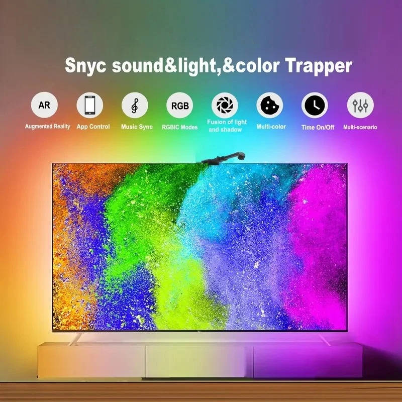 Smart LED TV Backlight Strip with Remote Control - Adjustable Colors & Brightness for Ultimate Ambiance