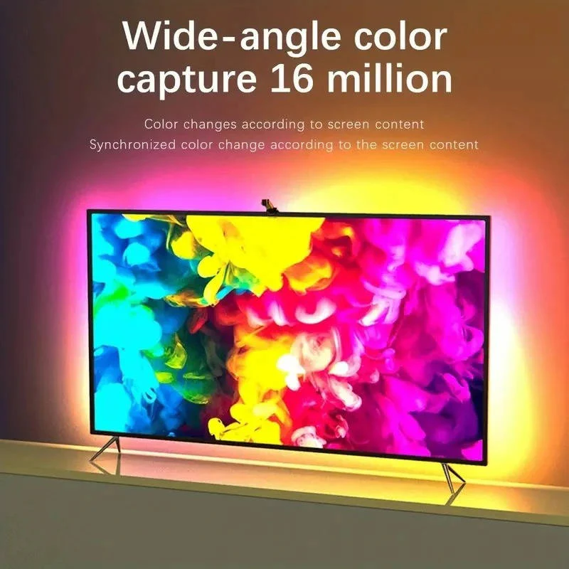 Smart LED TV Backlight Strip with Remote Control - Adjustable Colors & Brightness for Ultimate Ambiance