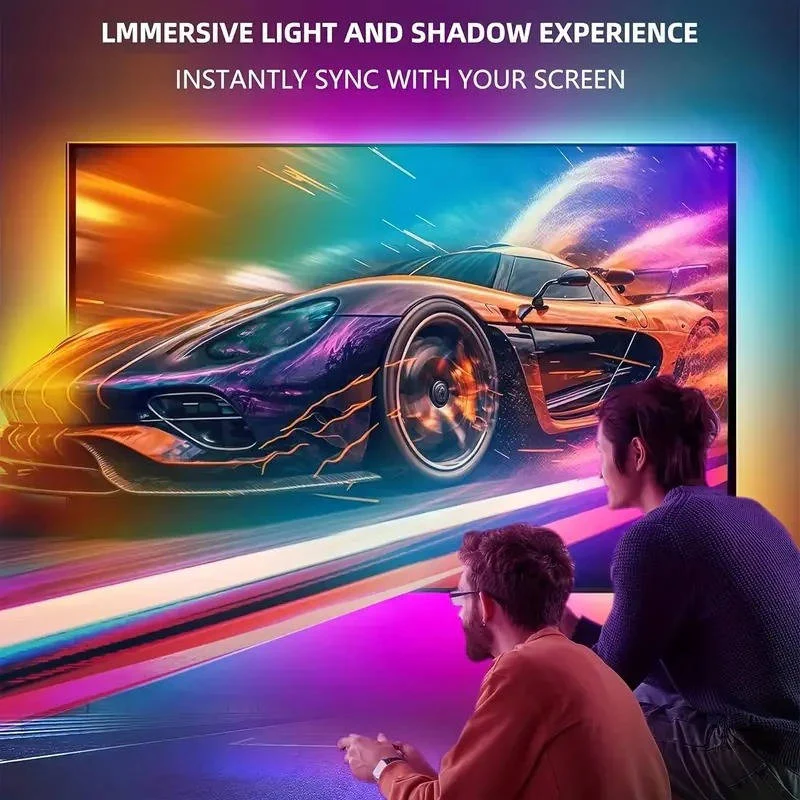 Smart LED TV Backlight Strip with Remote Control - Adjustable Colors & Brightness for Ultimate Ambiance