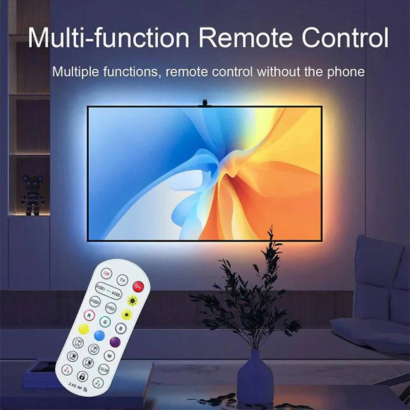 Smart LED TV Backlight Strip with Remote Control - Adjustable Colors & Brightness for Ultimate Ambiance