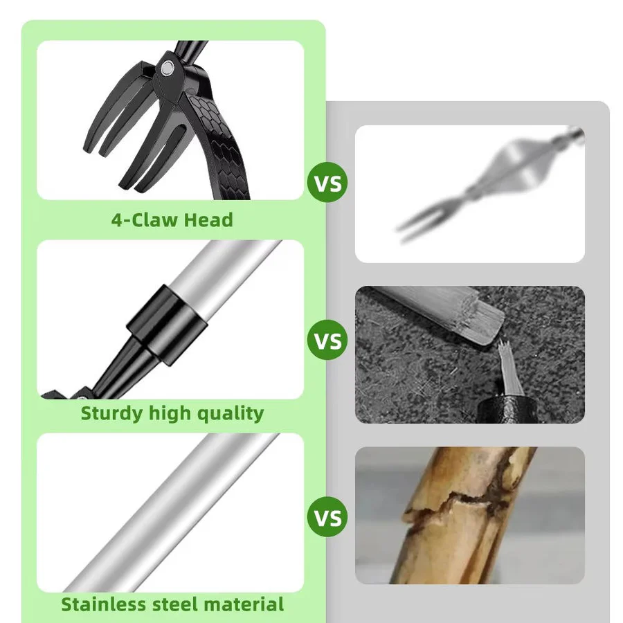 Ergonomic Stand-Up Weed Puller Tool with Long Handle - Effortless Weeding Solution for Gardens and Lawns