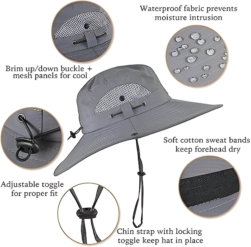 Men's Lightweight Breathable Sun Hat - UV Protection, Quick-Dry, Outdoor & Travel Essential