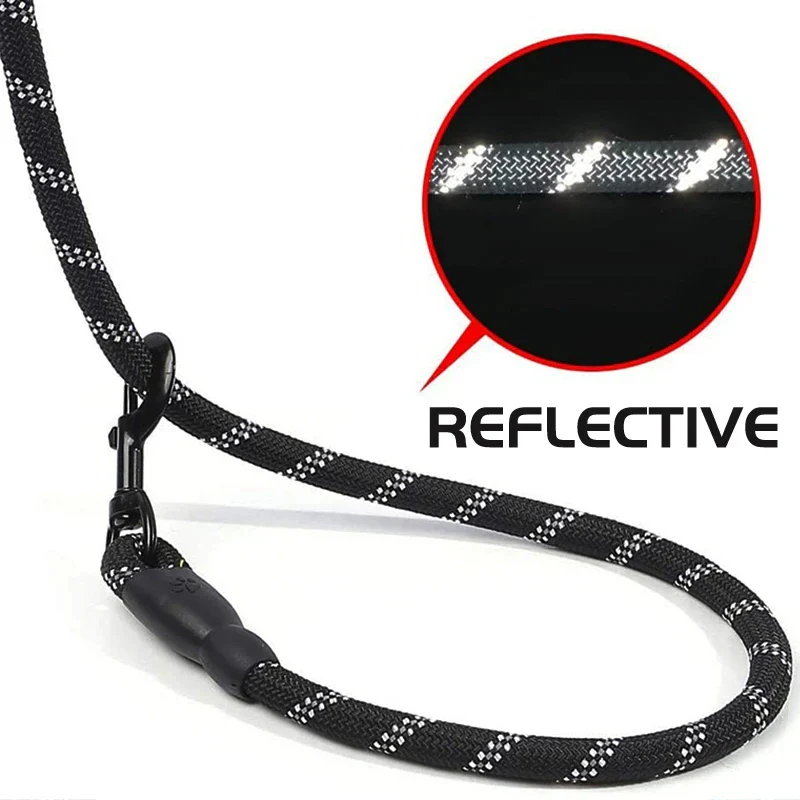 Reflective Dog Leash with Padded Handle for Comfort & Safety - Durable, Adjustable Length, Perfect for Night Walks