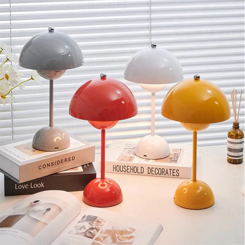 Nordic Style Mushroom Lamp with USB Charging - Modern LED Night Light for Home Decor
