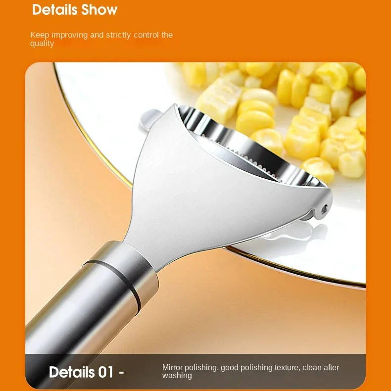 Ergonomic Stainless Steel Corn Peeler - Comfortable Grip for Effortless Corn Removal