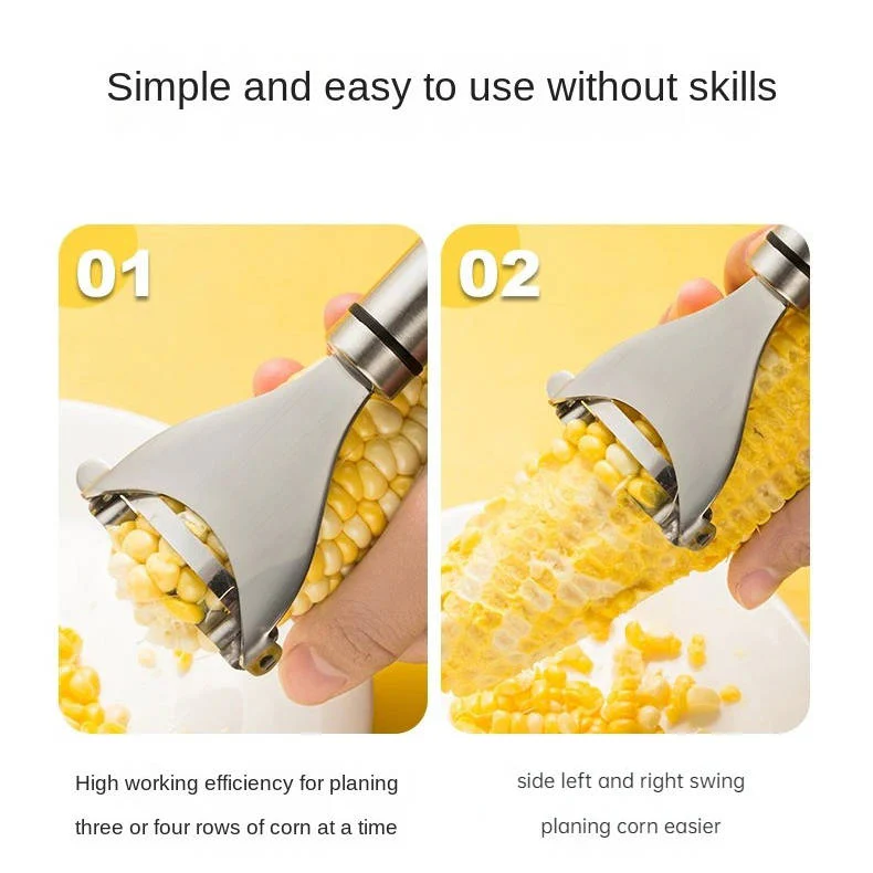 Ergonomic Stainless Steel Corn Peeler - Comfortable Grip for Effortless Corn Removal