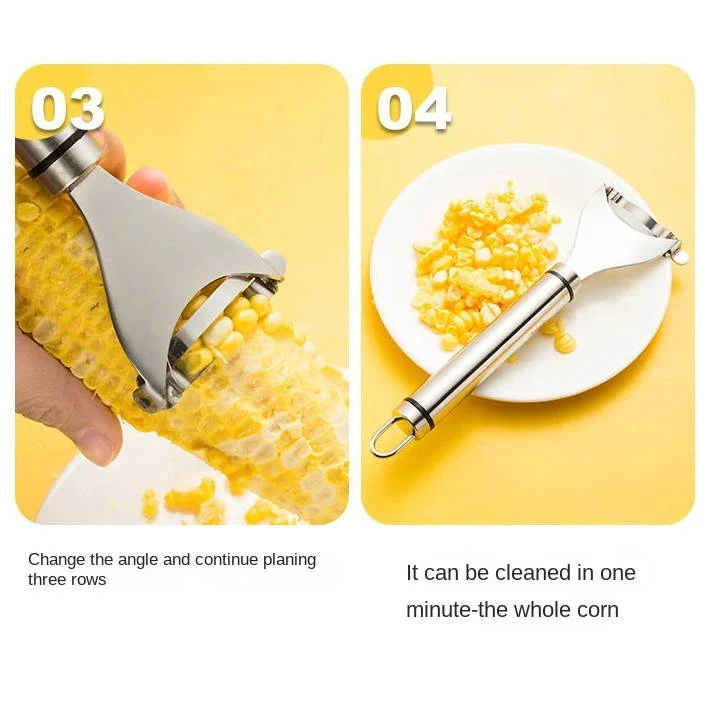 Ergonomic Stainless Steel Corn Peeler - Comfortable Grip for Effortless Corn Removal