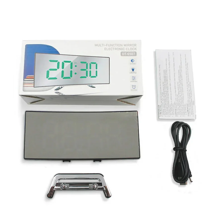Sleek Modern Curved LED Digital Clock - Stylish Home Decor & Accurate Timekeeping
