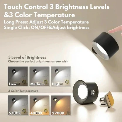 360° Rotatable Rechargeable Wall Light - Versatile and Portable LED Fixture for Indoor & Outdoor Use