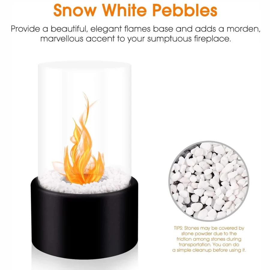 Compact Mini Portable Glass Tabletop Fireplace - Elegant Indoor/Outdoor Decorative Heater