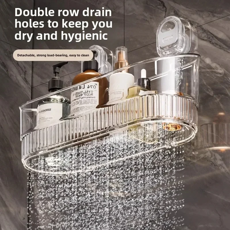 Premium Suction Cup Storage Rack for Bathroom Essentials - Space-Saving Organizer for Shower, Tub, and Vanity