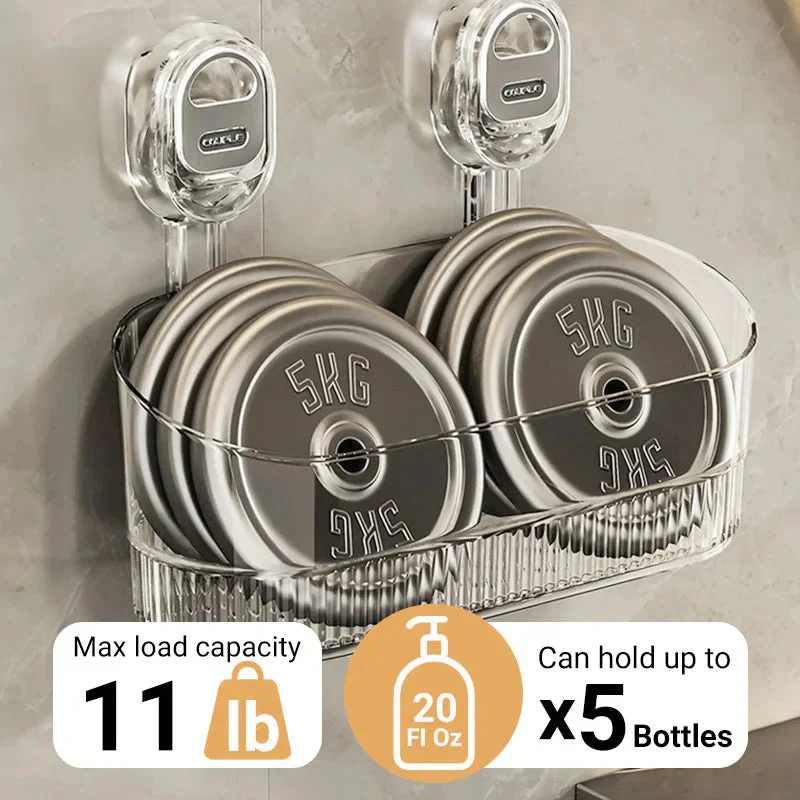 Premium Suction Cup Storage Rack for Bathroom Essentials - Space-Saving Organizer for Shower, Tub, and Vanity