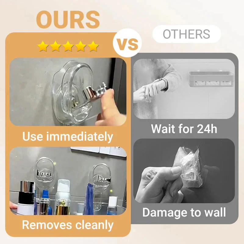 Premium Suction Cup Storage Rack for Bathroom Essentials - Space-Saving Organizer for Shower, Tub, and Vanity