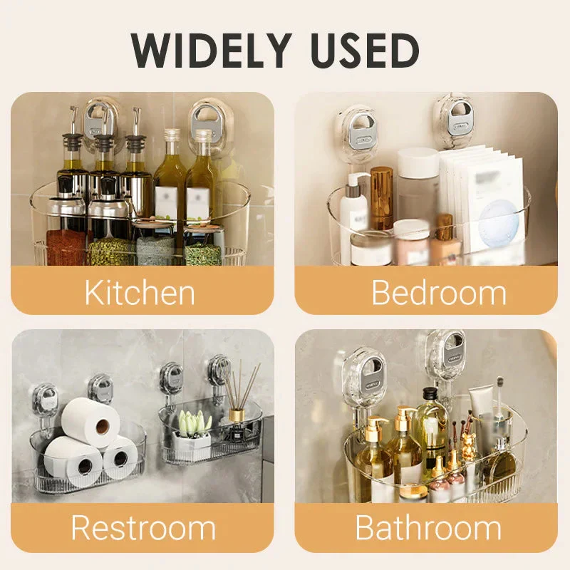 Premium Suction Cup Storage Rack for Bathroom Essentials - Space-Saving Organizer for Shower, Tub, and Vanity