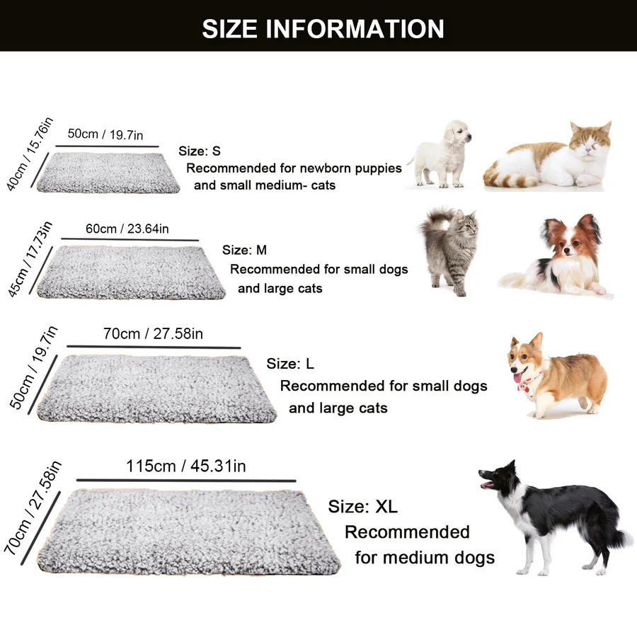 Non-Electric Cat Heating Pad & Dog Warming Pad - Washable, Cozy Comfort for Pets