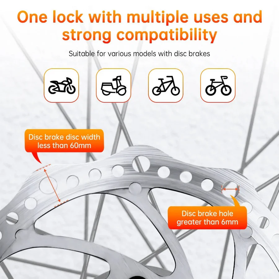 120dB Motorcycle Disc Lock Alarm - High-Security Anti-Theft Device with Loud Siren for Motorcycles and Scooters