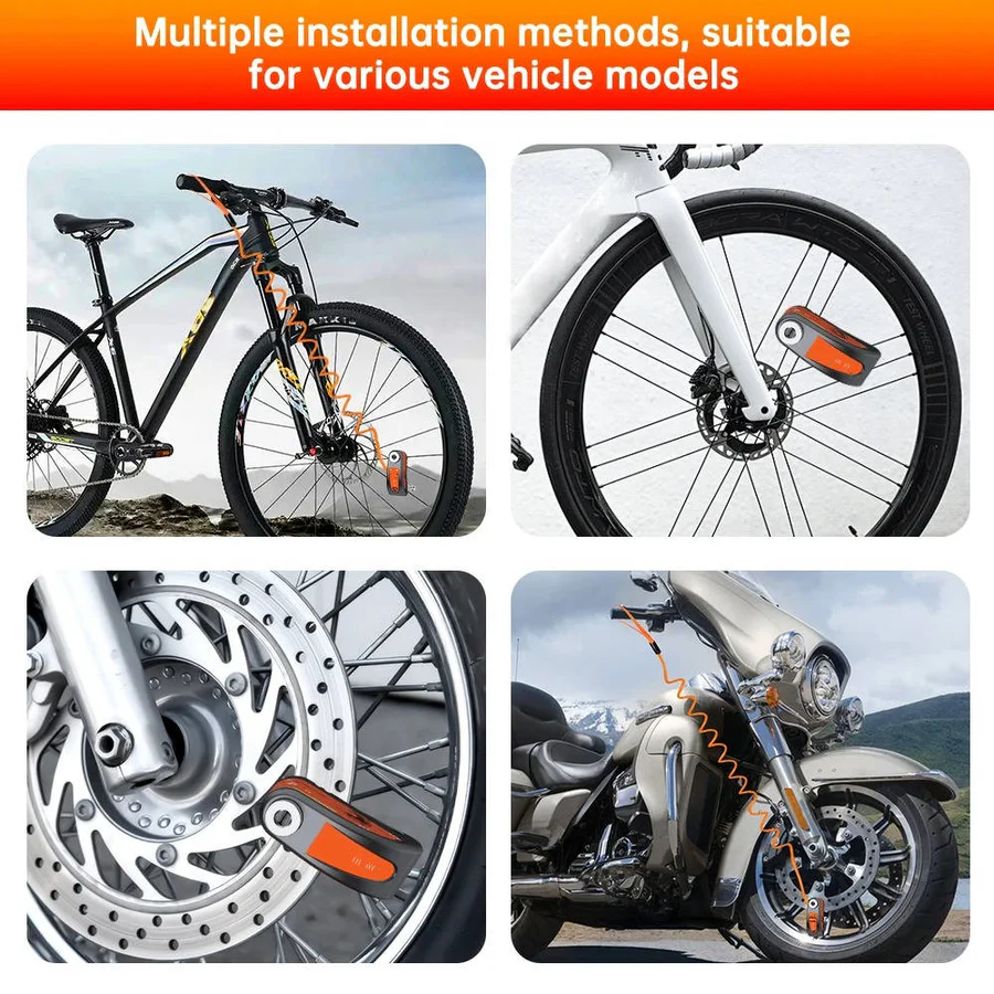 120dB Motorcycle Disc Lock Alarm - High-Security Anti-Theft Device with Loud Siren for Motorcycles and Scooters