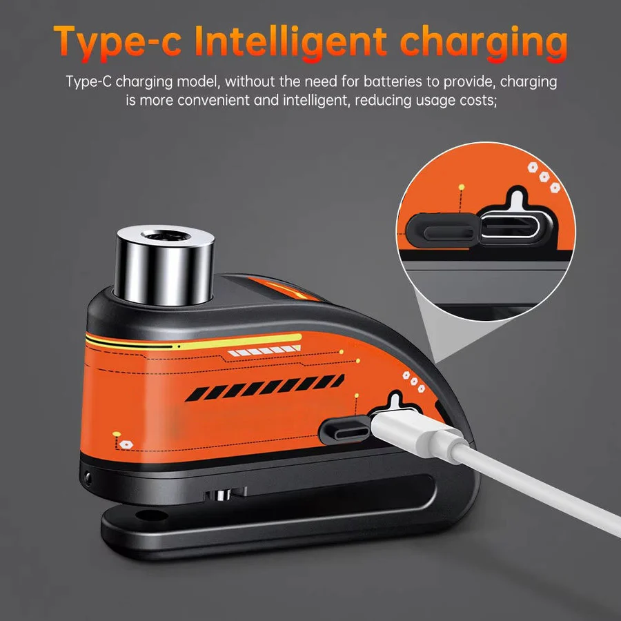 120dB Motorcycle Disc Lock Alarm - High-Security Anti-Theft Device with Loud Siren for Motorcycles and Scooters