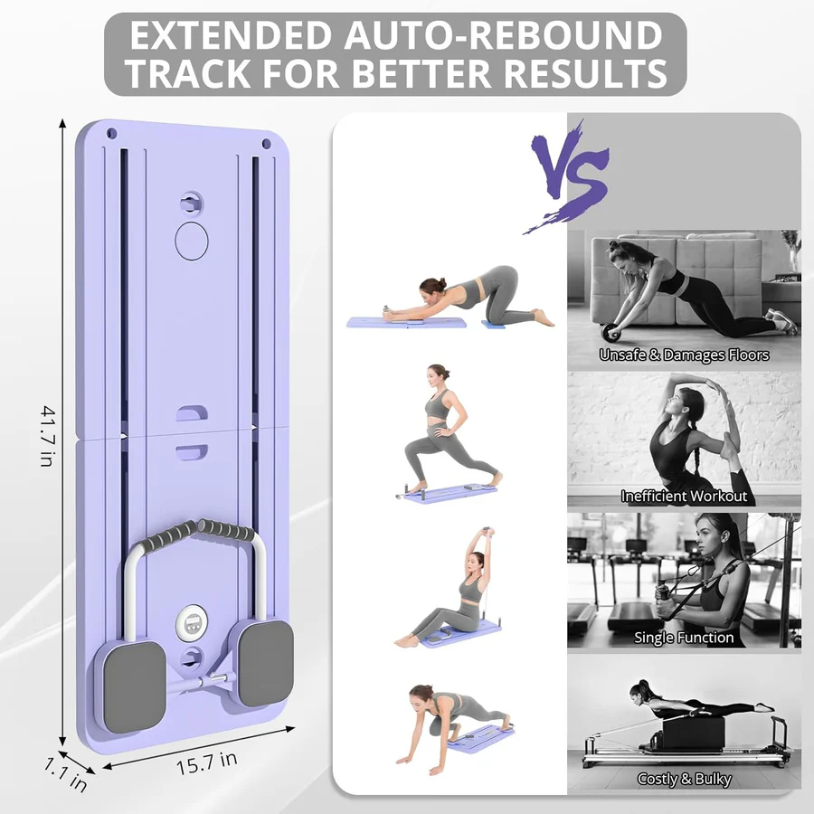 Portable Foldable Pilates Reformer Board - Ideal for Home Workouts & Travel Fitness