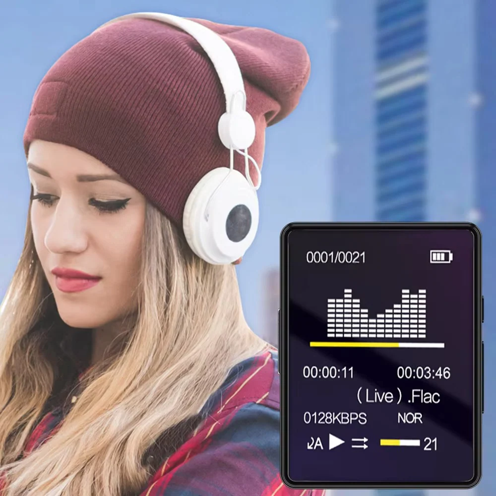 Compact Bluetooth MP3 Music Player - High-Quality Stereo Audio & Video Playback, Portable Design
