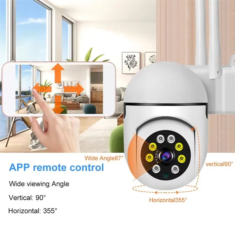 1080P HD Wireless PTZ WiFi Security Camera - 4X Zoom, Night Vision & Smart Motion Detection