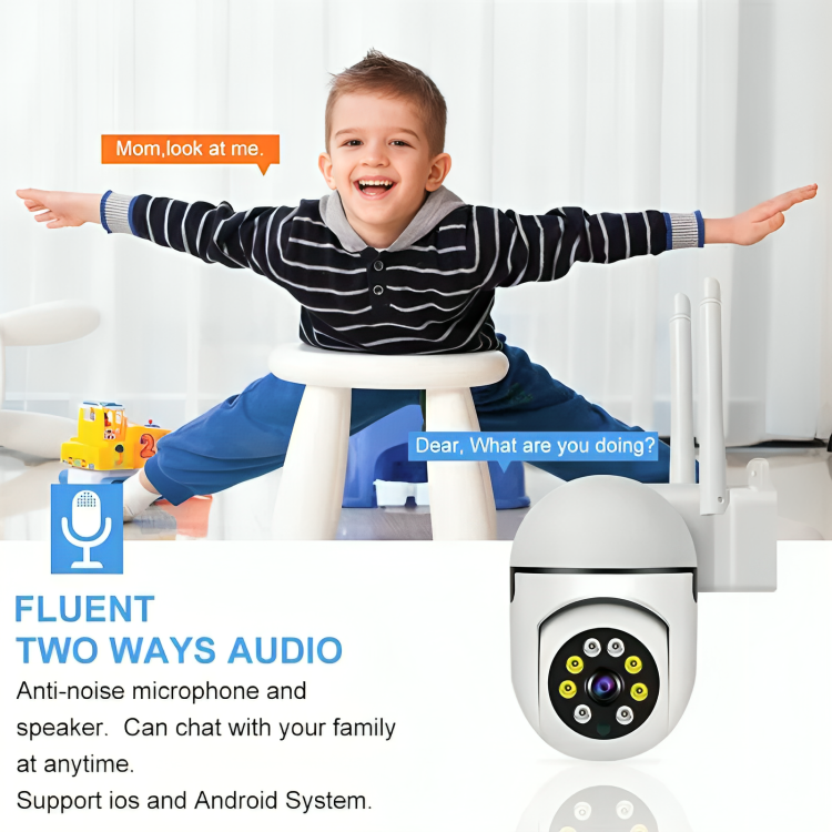 1080P HD Wireless PTZ WiFi Security Camera - 4X Zoom, Night Vision & Smart Motion Detection