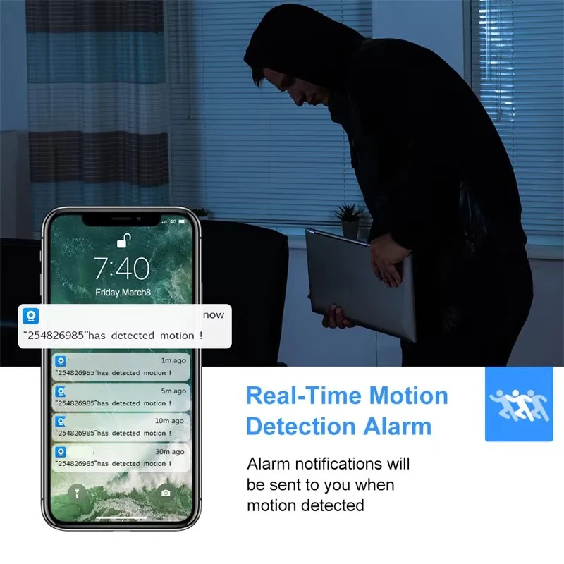 1080P HD Wireless PTZ WiFi Security Camera - 4X Zoom, Night Vision & Smart Motion Detection