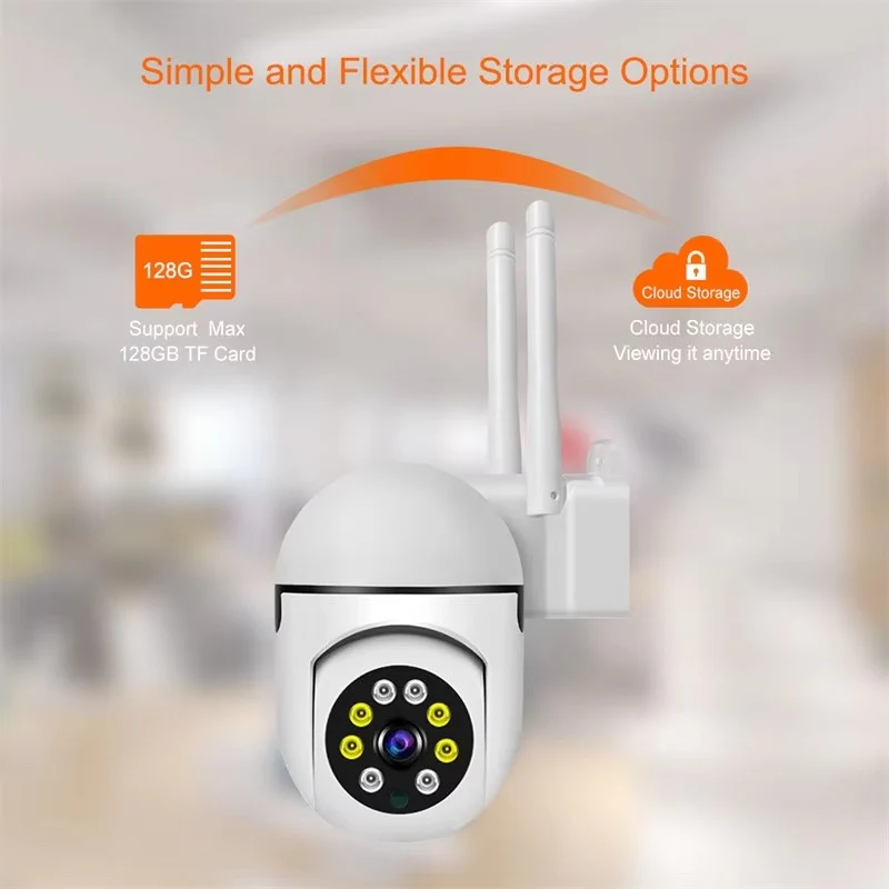1080P HD Wireless PTZ WiFi Security Camera - 4X Zoom, Night Vision & Smart Motion Detection