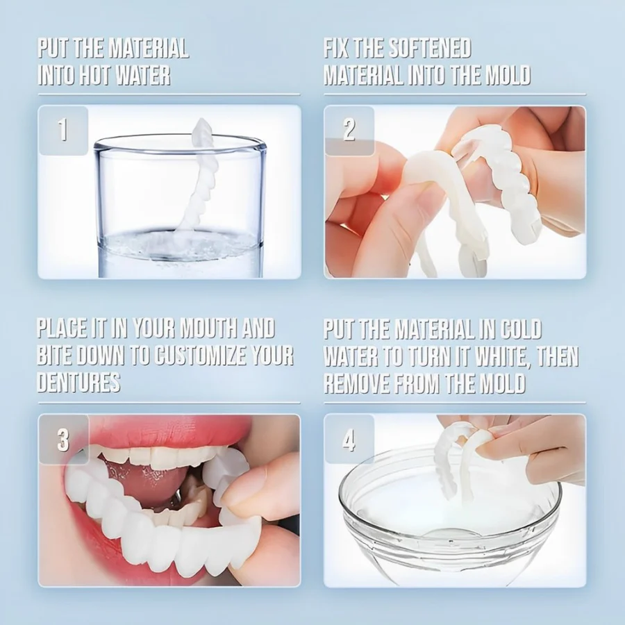 Complete Dental Veneer Kit - Upper & Lower Cosmetic Teeth Covers for a Perfect Smile