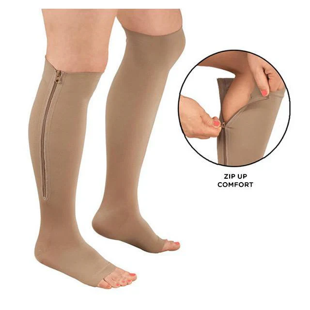 Easy Wear Zipper Compression Socks - 20-30 mmHg Firm Support for Enhanced Circulation & Comfort