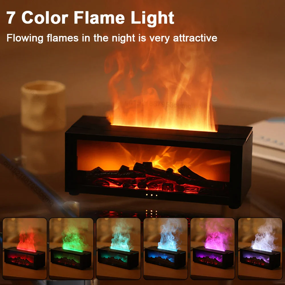 2-in-1 Air Humidifier & Purifier with Aromatherapy and Soothing Flame Effect - Perfect for Home & Office