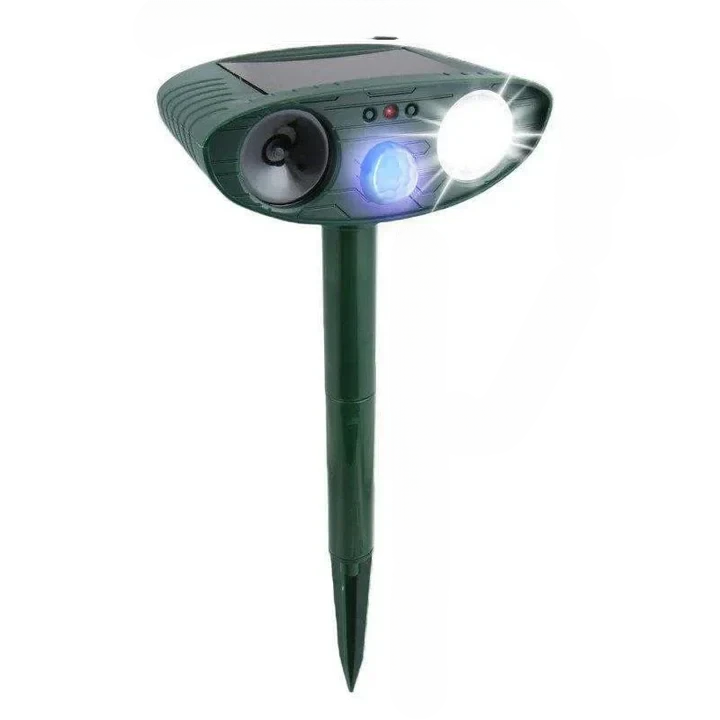 Solar-Powered Ultrasonic Chipmunk Repeller - Eco-Friendly Pest Control Device for Gardens and Yards