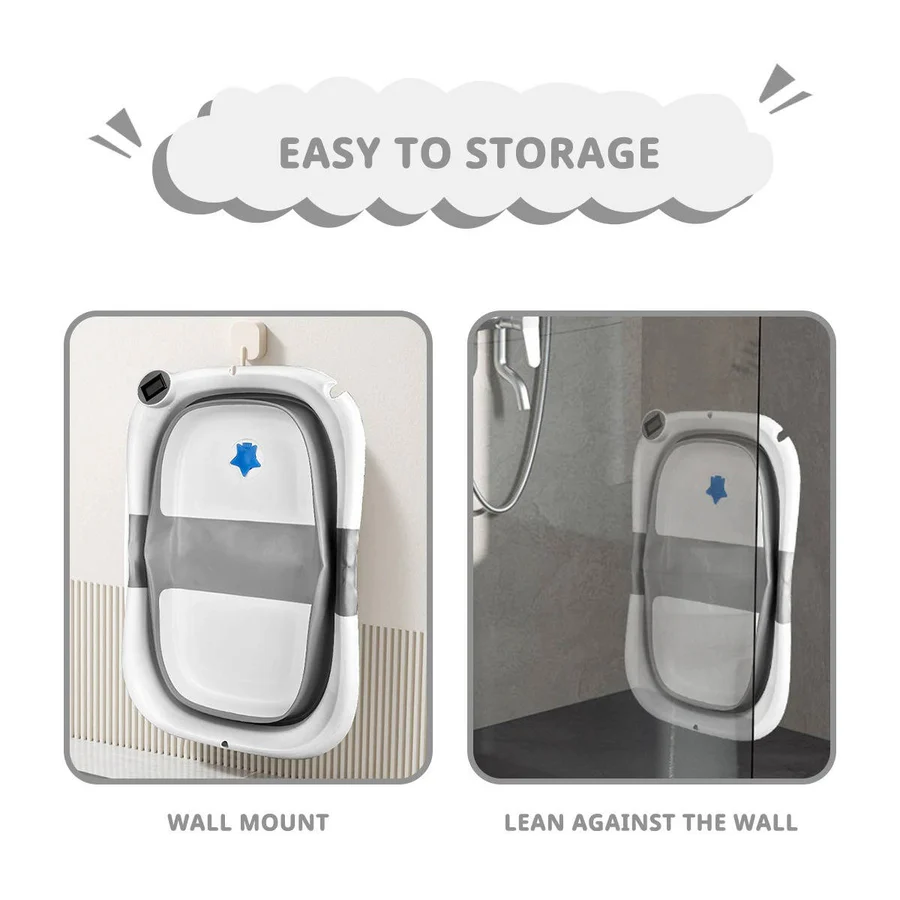 Portable Foldable Newborn Bathing Tub - Space-Saving Baby Bathtub for Easy Storage & Travel