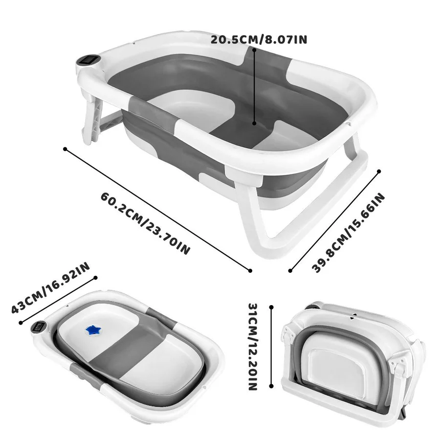 Portable Foldable Newborn Bathing Tub - Space-Saving Baby Bathtub for Easy Storage & Travel
