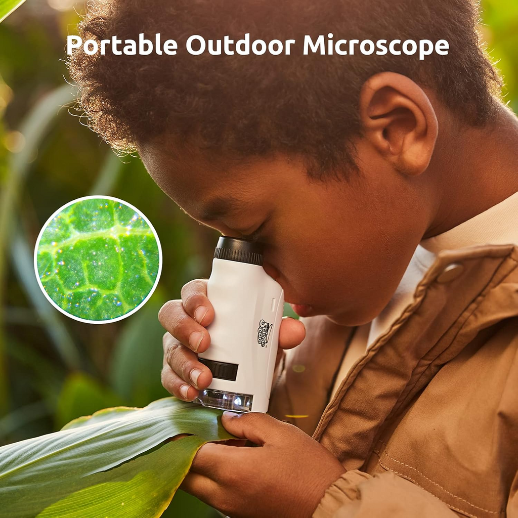 Kids Portable Mini Pocket Microscope - Compact, Lightweight, and Easy to Use for Science Exploration and Outdoor Adventures