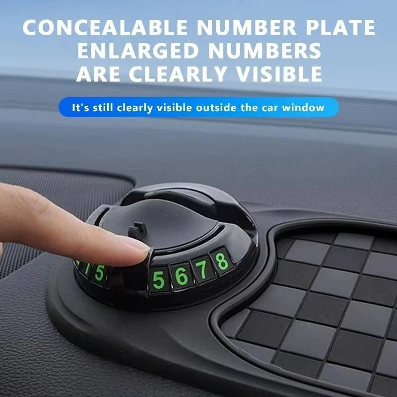 Universal Car Phone Holder with Anti-Slip Dash Mat - Adjustable, Secure Fit for All Smartphones