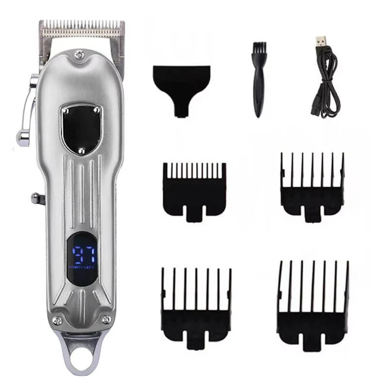 Professional All-Metal Rechargeable Dog Hair Clipper - Quiet, Durable & Ergonomic Design for Grooming