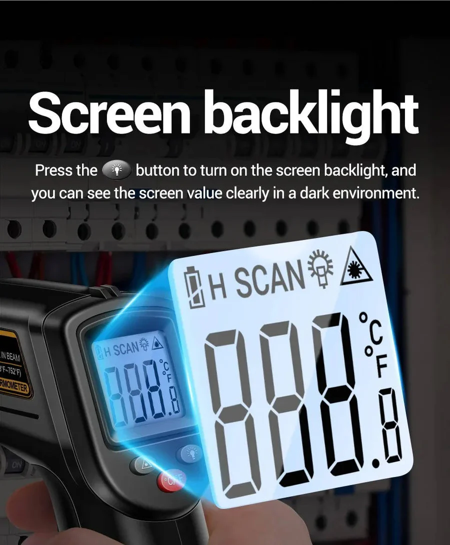 Infrared Laser Thermometer - Non-Contact Digital Temperature Gun for Accurate Measurement
