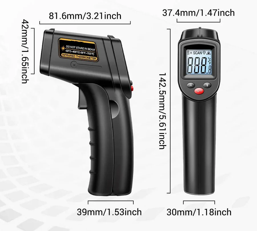 Infrared Laser Thermometer - Non-Contact Digital Temperature Gun for Accurate Measurement